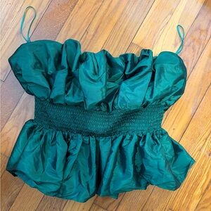 Ruffled Emerald Green Camisole Top